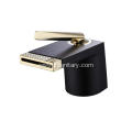 Waterfall Basin Faucets Matte Black Brass And Acrylic